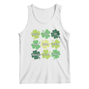 Funny St. Patrick's Day Tank Top Lit Rizz Sigma Skibidi Rizzler No Cap Alpha TS09 White Print Your Wear