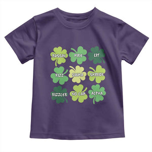 Funny St. Patrick's Day Toddler T Shirt Lit Rizz Sigma Skibidi Rizzler No Cap Alpha TS09 Purple Print Your Wear