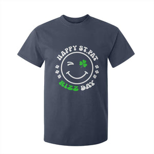 Funny St. Patrick's Day T Shirt For Kid Happy St Pat Rizz Day Shamrock Lucky Face TS09 Navy Print Your Wear