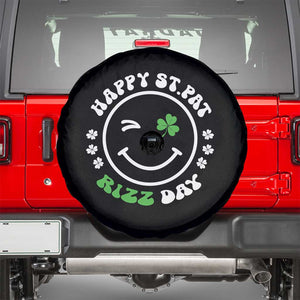 Funny St. Patrick's Day Spare Tire Cover Happy St Pat Rizz Day Shamrock Lucky Face TS09 Black Print Your Wear