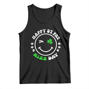 Funny St. Patrick's Day Tank Top Happy St Pat Rizz Day Shamrock Lucky Face TS09 Black Print Your Wear