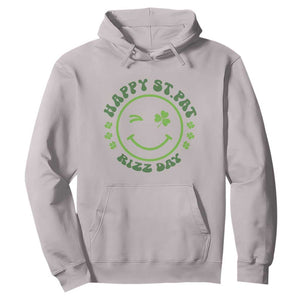 Funny St. Patrick's Day Hoodie Happy St Pat Rizz Day Lucky Shamrock Face TS09 Ice Gray Print Your Wear