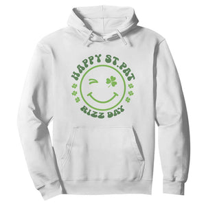 Funny St. Patrick's Day Hoodie Happy St Pat Rizz Day Lucky Shamrock Face TS09 White Print Your Wear