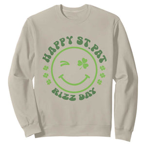 Funny St. Patrick's Day Sweatshirt Happy St Pat Rizz Day Lucky Shamrock Face TS09 Sand Print Your Wear