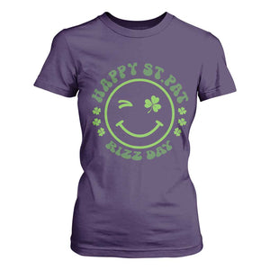 Funny St. Patrick's Day T Shirt For Women Happy St Pat Rizz Day Lucky Shamrock Face TS09 Purple Print Your Wear