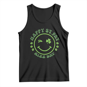 Funny St. Patrick's Day Tank Top Happy St Pat Rizz Day Lucky Shamrock Face TS09 Black Print Your Wear