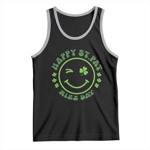 Funny St. Patrick's Day Tank Top Happy St Pat Rizz Day Lucky Shamrock Face TS09 Black Athletic Heather Print Your Wear