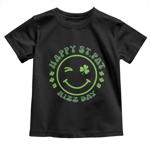 Funny St. Patrick's Day Toddler T Shirt Happy St Pat Rizz Day Lucky Shamrock Face TS09 Black Print Your Wear