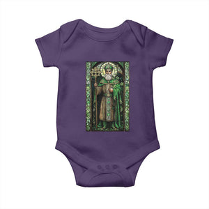 St. Patrick's Day Baby Onesie Saint Patrick Art Aesthetic Stained Glass TS09 Purple Print Your Wear