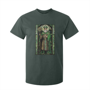 St. Patrick's Day T Shirt For Kid Saint Patrick Art Aesthetic Stained Glass TS09 Dark Forest Green Print Your Wear