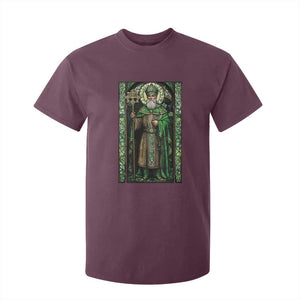 St. Patrick's Day T Shirt For Kid Saint Patrick Art Aesthetic Stained Glass TS09 Maroon Print Your Wear