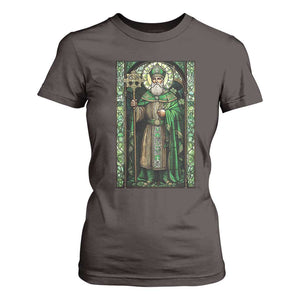 St. Patrick's Day T Shirt For Women Saint Patrick Art Aesthetic Stained Glass TS09 Dark Chocolate Print Your Wear