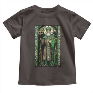 St. Patrick's Day Toddler T Shirt Saint Patrick Art Aesthetic Stained Glass TS09 Dark Chocolate Print Your Wear