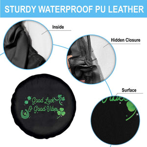 St. Patrick's Day Spare Tire Cover Good Luck And Good Vibes Shamrock Coquette Bow TS09 Print Your Wear