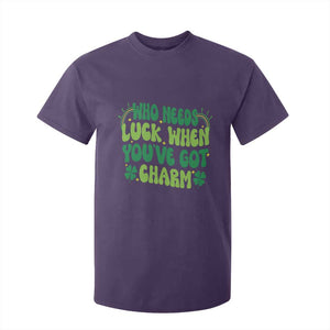 Funny St. Patrick's Day T Shirt For Kid Who Needs Luck When You're Got Charm TS09 Purple Print Your Wear