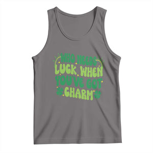 Funny St. Patrick's Day Tank Top Who Needs Luck When You're Got Charm TS09 Deep Heather Print Your Wear