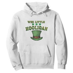 Funny St. Patrick's Day Hoodie Wee Little Hooligan Shamrock Leprechaun Hat TS09 White Print Your Wear