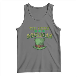 Funny St. Patrick's Day Tank Top Wee Little Hooligan Shamrock Leprechaun Hat TS09 Black Heather Print Your Wear