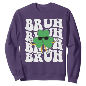 Funny St. Patrick's Day Bruh Sweatshirt TS09 Purple Print Your Wear