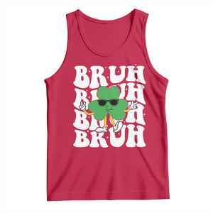 Funny St. Patrick's Day Bruh Tank Top TS09 Red Print Your Wear