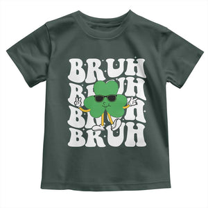 Funny St. Patrick's Day Bruh Toddler T Shirt TS09 Dark Forest Green Print Your Wear
