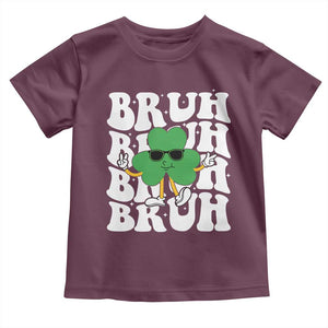 Funny St. Patrick's Day Bruh Toddler T Shirt TS09 Maroon Print Your Wear