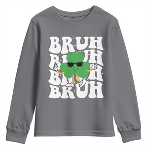 Funny St. Patrick's Day Bruh Youth Sweatshirt TS09 Charcoal Print Your Wear