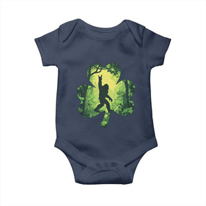 Funny St. Patrick's Day Bigfoot Baby Onesie Sasquatch Shamrock Irish TS09 Navy Print Your Wear