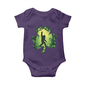 Funny St. Patrick's Day Bigfoot Baby Onesie Sasquatch Shamrock Irish TS09 Purple Print Your Wear