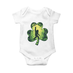 Funny St. Patrick's Day Bigfoot Baby Onesie Sasquatch Shamrock Irish TS09 White Print Your Wear