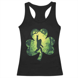 Funny St. Patrick's Day Bigfoot Racerback Tank Top Sasquatch Shamrock Irish TS09 Black Print Your Wear