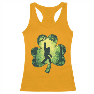 Funny St. Patrick's Day Bigfoot Racerback Tank Top Sasquatch Shamrock Irish TS09 Gold Print Your Wear