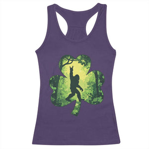 Funny St. Patrick's Day Bigfoot Racerback Tank Top Sasquatch Shamrock Irish TS09 Purple Print Your Wear