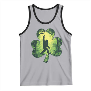 Funny St. Patrick's Day Bigfoot Tank Top Sasquatch Shamrock Irish TS09 Athletic Heather Black Print Your Wear