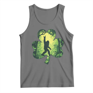 Funny St. Patrick's Day Bigfoot Tank Top Sasquatch Shamrock Irish TS09 Black Heather Print Your Wear