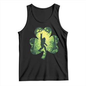 Funny St. Patrick's Day Bigfoot Tank Top Sasquatch Shamrock Irish TS09 Black Print Your Wear