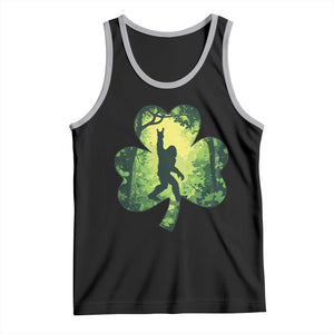 Funny St. Patrick's Day Bigfoot Tank Top Sasquatch Shamrock Irish TS09 Black Athletic Heather Print Your Wear