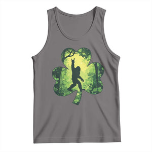 Funny St. Patrick's Day Bigfoot Tank Top Sasquatch Shamrock Irish TS09 Deep Heather Print Your Wear