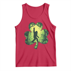 Funny St. Patrick's Day Bigfoot Tank Top Sasquatch Shamrock Irish TS09 Red Print Your Wear