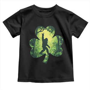 Funny St. Patrick's Day Bigfoot Toddler T Shirt Sasquatch Shamrock Irish TS09 Black Print Your Wear