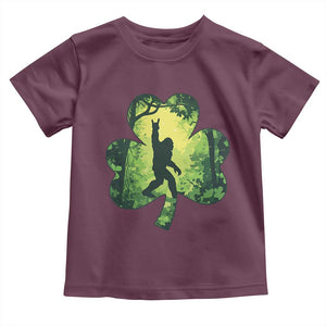 Funny St. Patrick's Day Bigfoot Toddler T Shirt Sasquatch Shamrock Irish TS09 Maroon Print Your Wear