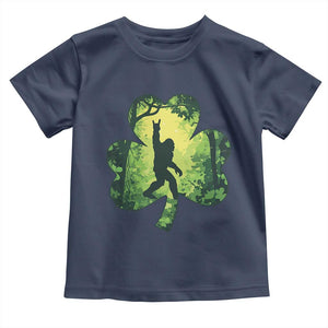 Funny St. Patrick's Day Bigfoot Toddler T Shirt Sasquatch Shamrock Irish TS09 Navy Print Your Wear