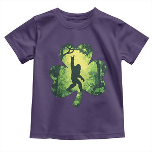 Funny St. Patrick's Day Bigfoot Toddler T Shirt Sasquatch Shamrock Irish TS09 Purple Print Your Wear