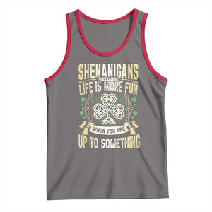 Funny St. Patrick's Day Tank Top Shenanigans Because Life Is More Fun When You Are Up To Something TS09 Deep Heather Red Print Your Wear