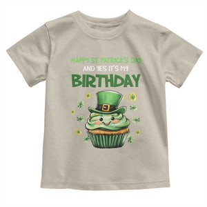 Funny St. Patrick's Day And Birthday Toddler T Shirt Shamrock Cupcake Leprechaun TS09 Sand Print Your Wear