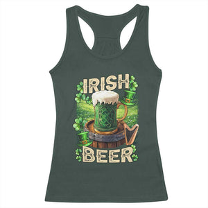 Funny St. Patrick's Day Irish Beer Racerback Tank Top TS09 Dark Forest Green Print Your Wear
