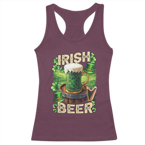 Funny St. Patrick's Day Irish Beer Racerback Tank Top TS09 Maroon Print Your Wear