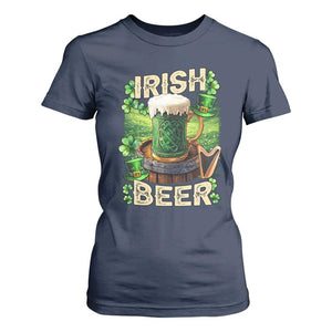Funny St. Patrick's Day Irish Beer T Shirt For Women TS09 Navy Print Your Wear