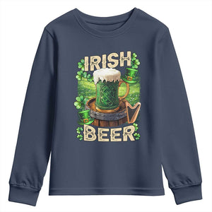 Funny St. Patrick's Day Irish Beer Youth Sweatshirt TS09 Navy Print Your Wear