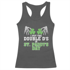 Funny St. Patrick's Day Racerback Tank Top Double Ds On St Paddys Day TS09 Dark Heather Print Your Wear